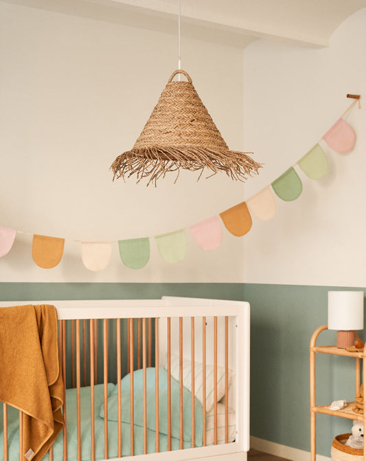 Abat-jour pour suspension Fonteta en fibres naturelles avec finition naturelle Ø 40 cm