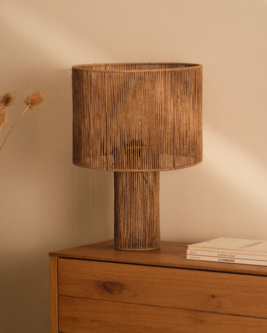 Lampe de table Pontos en jute finition naturelle