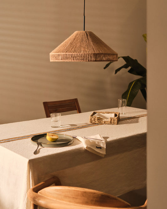 Abat-jour pour suspension Pontos jute finition naturelle Ø 45 cm