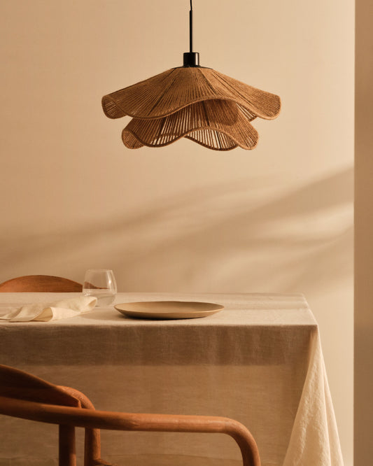 Abat-jour pour suspension Pontos jute finition naturelle Ø 50 cm