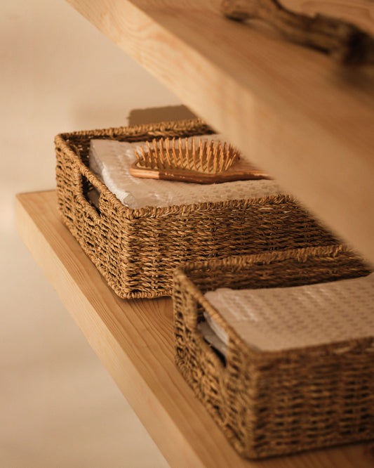 Lot Tossa de 2 boites en fibres naturelles 28 x 20 cm / 32 x 27 cm