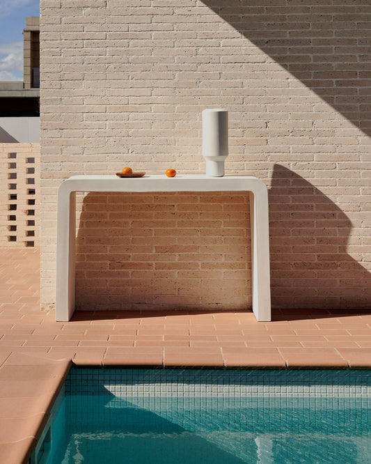 Console Aiguablava en ciment blanc 120 x 80 cm