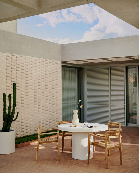 Table ronde Aiguablava en ciment blanc Ø 120 cm