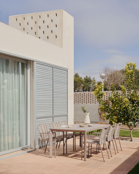 Table de jardin Culip en aluminium finition marron 180 x 90 cm