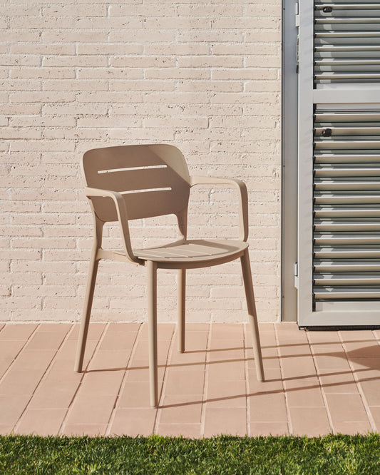 Chaise de jardin Morella en plastique beige