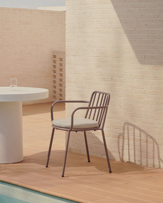 Chaise Bramant en acier finition mauve