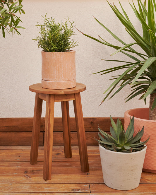 Repose-pieds de jardin Amel en bois d'acacia FSC 100 %