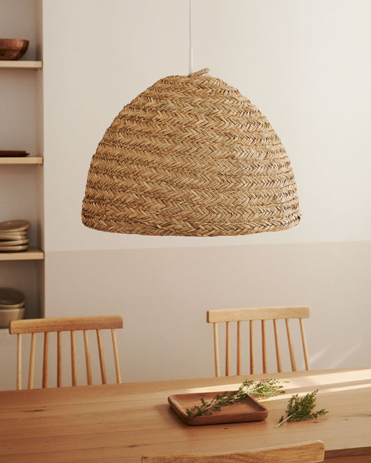 Abat-jour pour suspension Fonteta en fibres naturelles avec finition naturelle Ø 60 cm