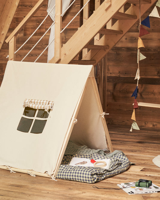 Tente tipi Yanil 100% en coton blanc 100 x 90 cm