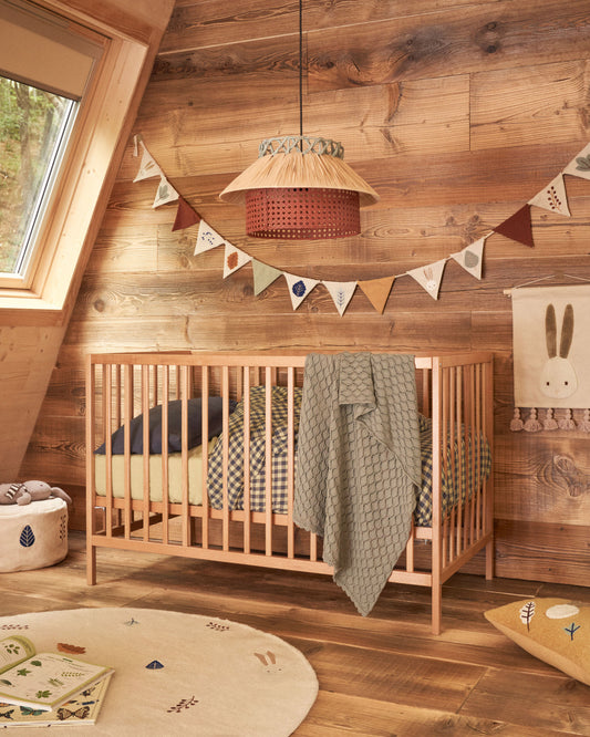 Berceau Shantal en bois de hêtre finition naturelle 60 x 120 cm