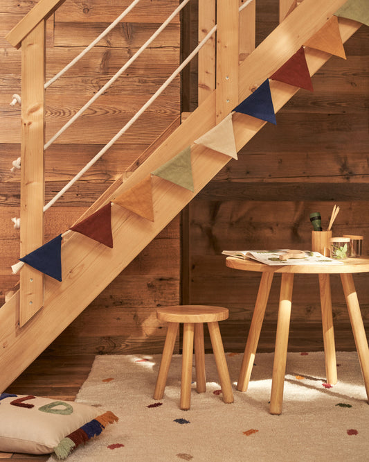 Tabouret enfant Dilcia bois d'hévéa hauteur 31 cm