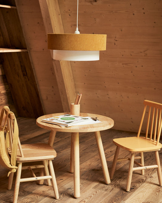 Plafonnier Bianella en coton et velours côtelé moutarde Ø 40 cm