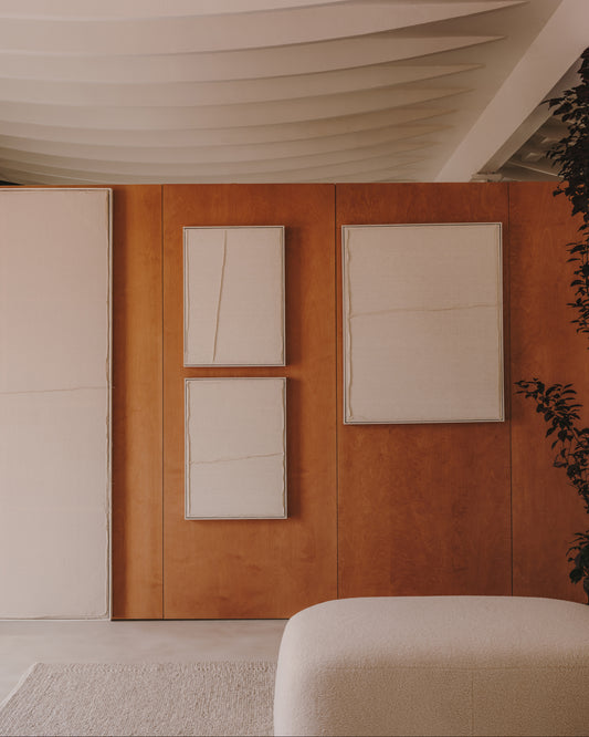 Cadre Maha blanc avec ligne horizontale 52 x 72 cm