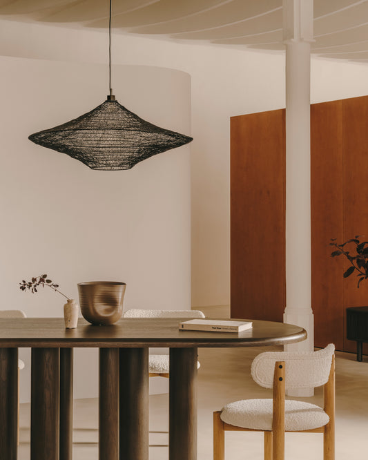 Plafonnier Makai en métal avec finition noire  Ø 87 cm