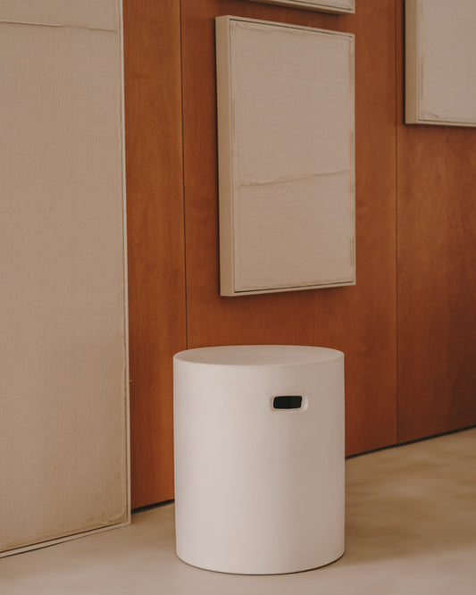 Repose-pieds Aiguablava en ciment blanc Ø 37 cm