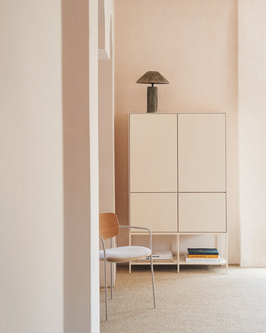 Buffet haut Vedrana 4 portes DM laqué blanc 97,5 x 160 cm