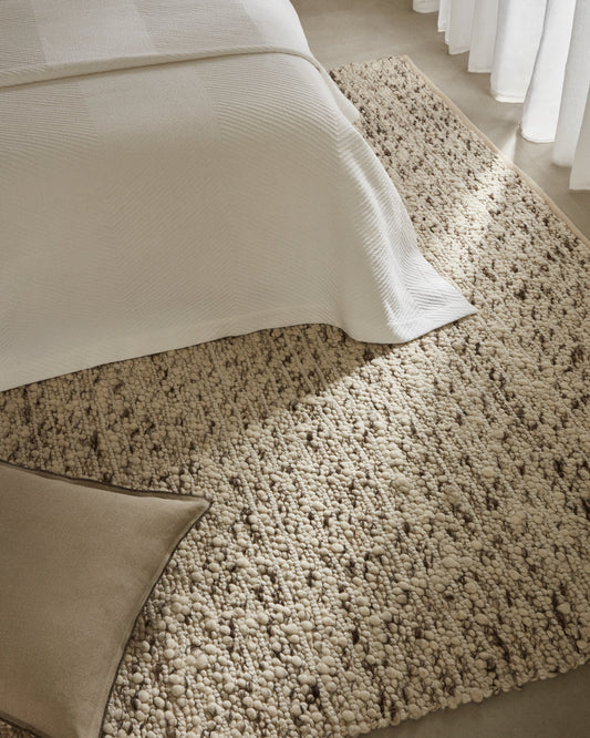 Tapis Manilva en laine et coton marron 200 x 300 cm