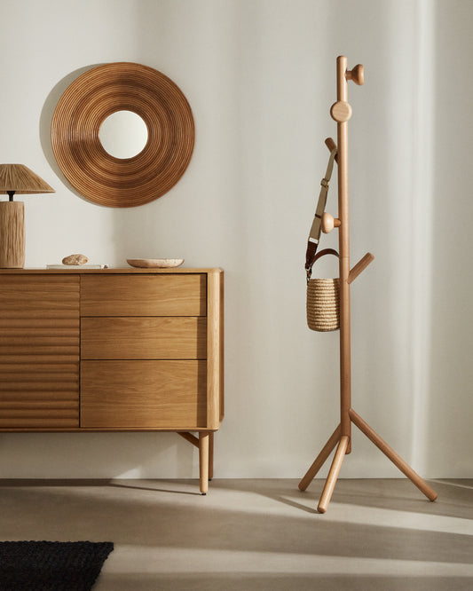 Portemanteau Nadue en bois de hêtre avec finition naturelle  163 cm