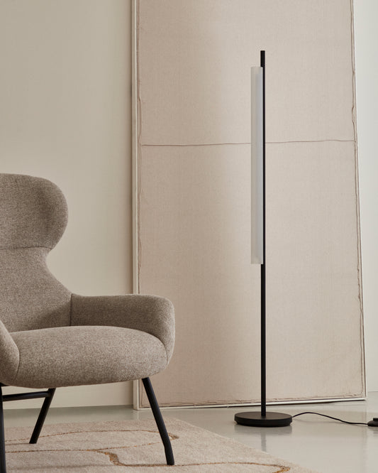 Lampadaire Vauxall en métal et verre givré