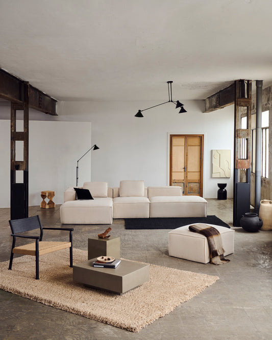 Tapis Neade de coton et polyester beige 200 x 300 cm