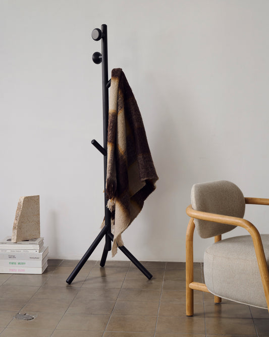 Portemanteau Nadue en bois de hêtre avec finition noire 163 cm