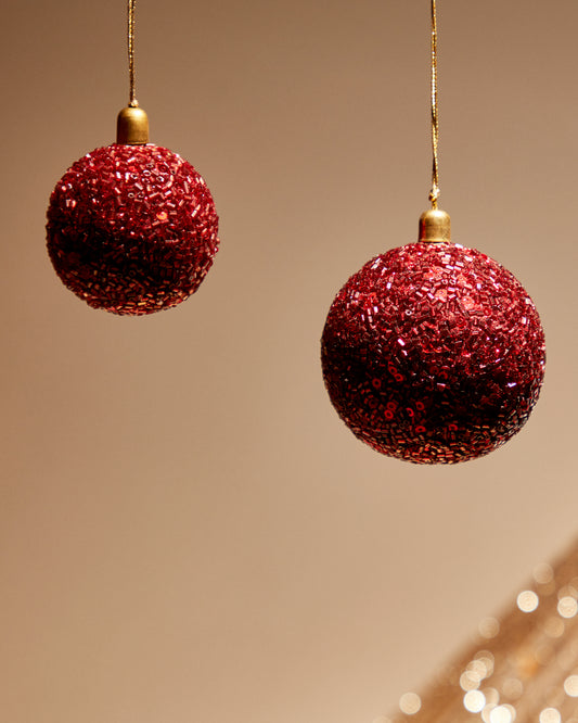 Set Briam de 3 boules suspendues de décoration grandes rouges