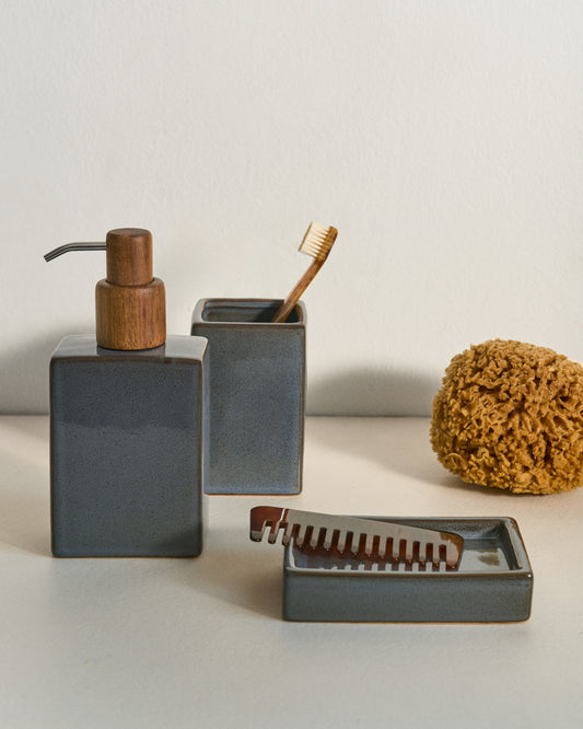 Porte-savon Silvet en grès gris