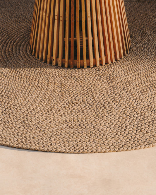Tapis rond Despas en fibres synthétiques beige Ø 200 cm