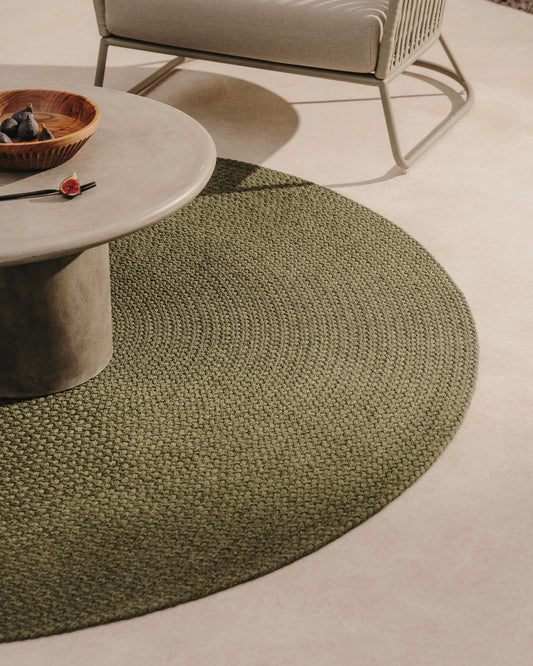 Tapis rond Despas en fibres synthétiques vert Ø 200 cm