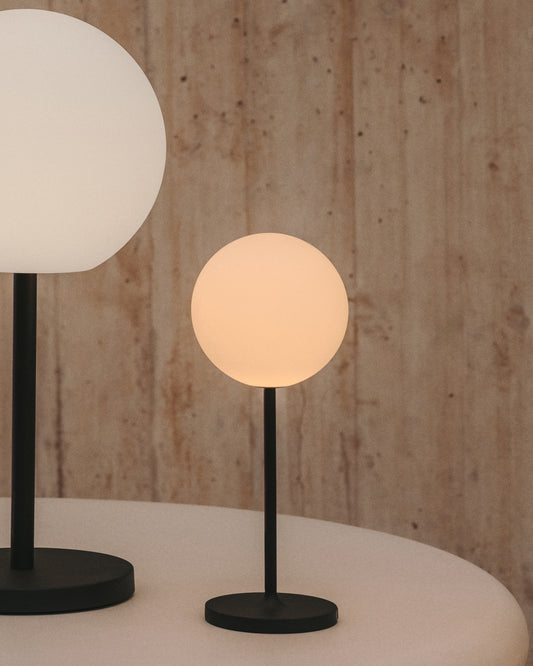 Lampe de table d'extérieure Dinesh en aluminium noir 40 cm