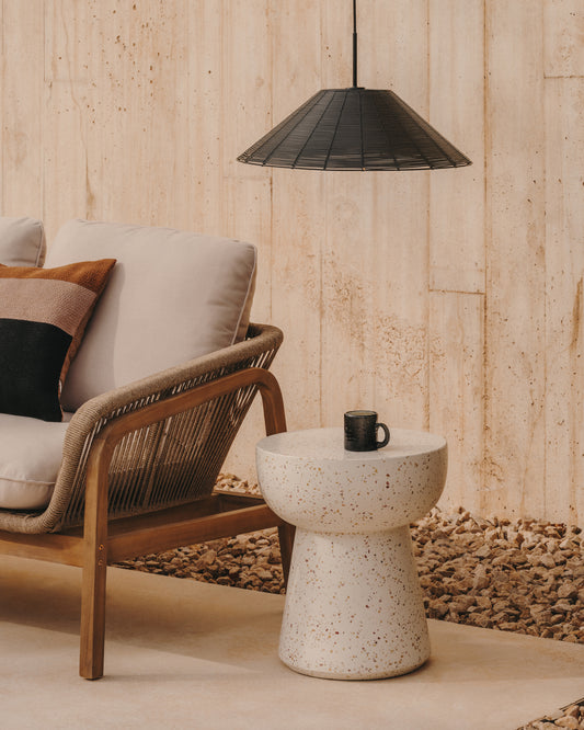 Table d'appoint Pada en terrazzo blanc Ø 40 cm