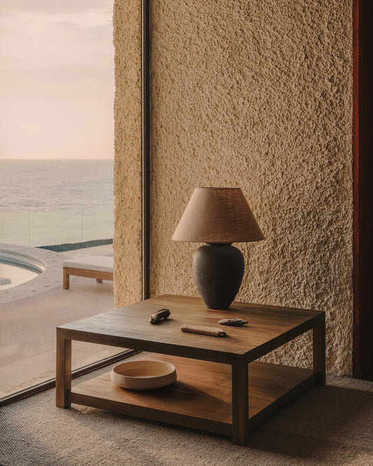 Table auxiliaire Sashi en bois de teck 90 x 90 cm