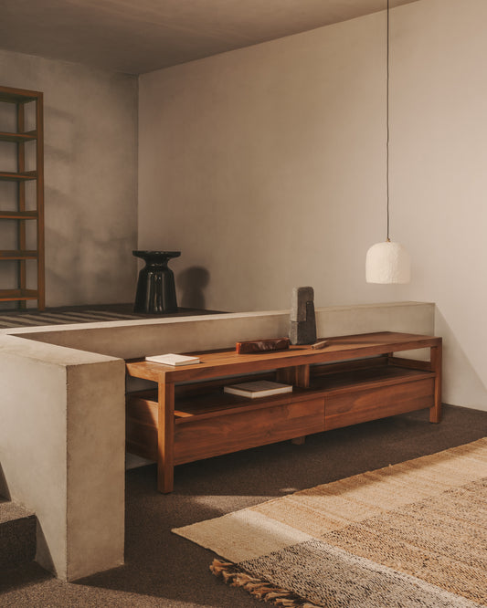 Meuble TV Sashi en bois de teck 200 x 40 cm