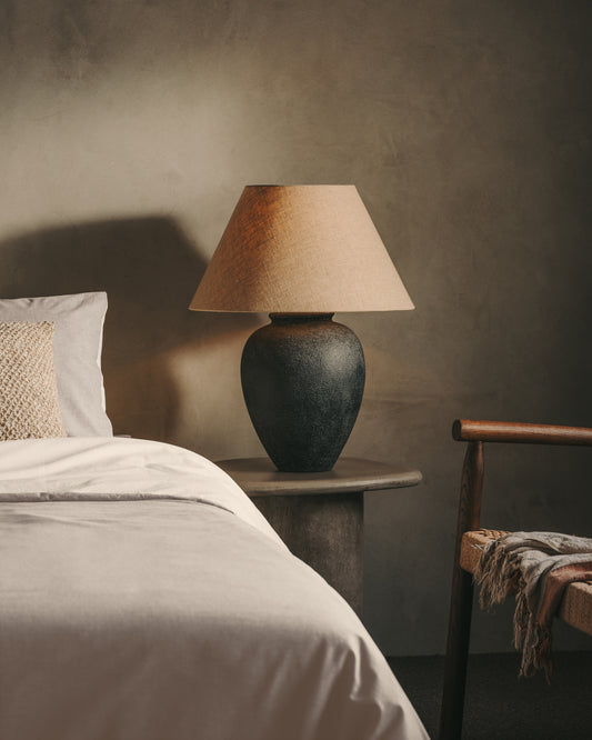 Lampe de table Mercadal en céramique avec finition noire