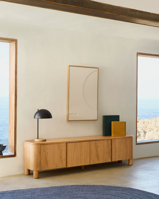 Meuble TV Salaya en contreplaqué de frêne FSC Mix Credit 200 x 52 cm