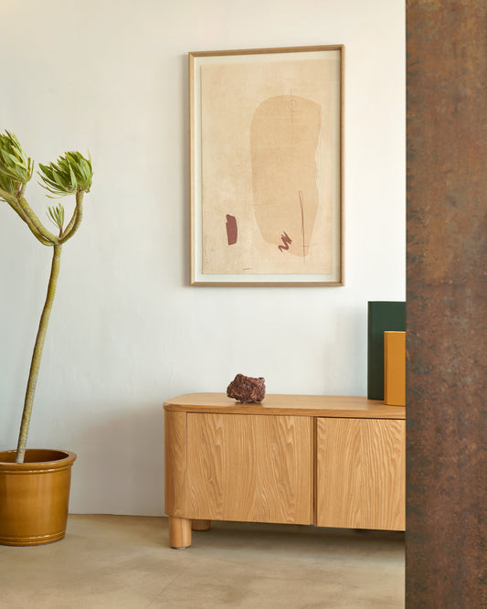 Tableau abstrait Sormi beige 60 x 90 cm