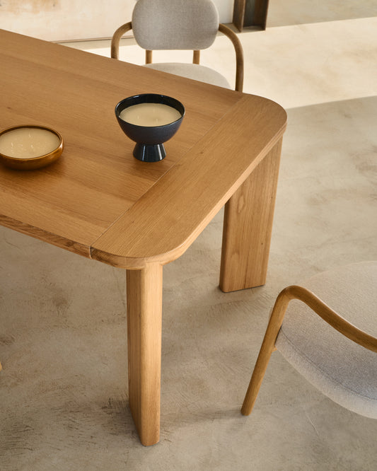 Jondal extendable table made of solid wood and oak veneer, 200 (286) cm x 100 cm FSC 100%