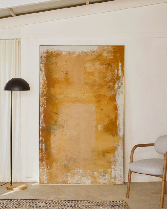 Tableau abstrait Selnar jaune 202 x 122 cm