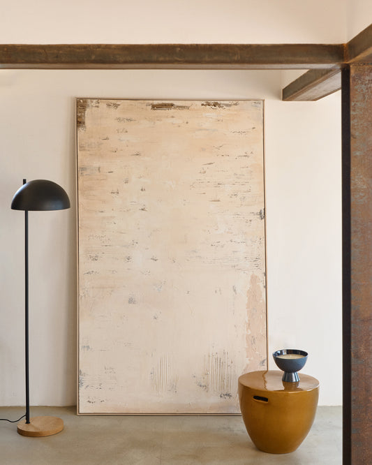 Tableau abstrait Silpa beige clair 200 x 120 cm