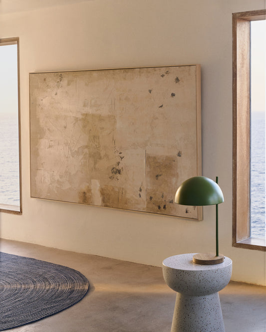 Tableau abstrait Silpa beige foncé 200 x 120 cm