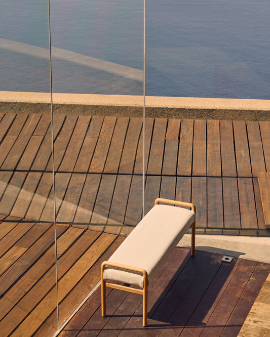 Banc Macaret déhoussable en bois de chêne finition naturelle 120 cm FSC Mix Credit