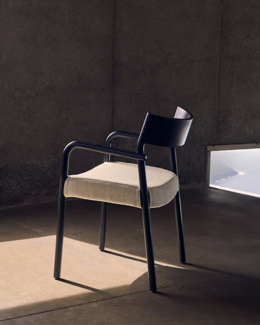 Chaise déhoussable Falconera en bois de chêne, finition noire  FSC Mix Credit