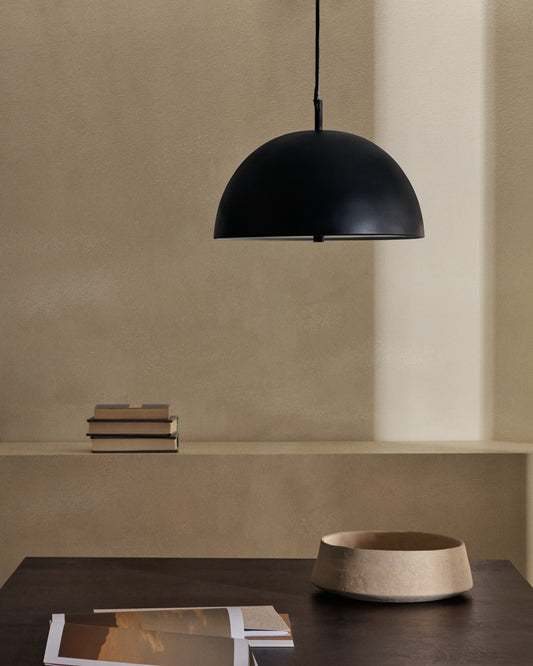 Plafonnier Catlar en métal avec finition noire Ø 40 cm
