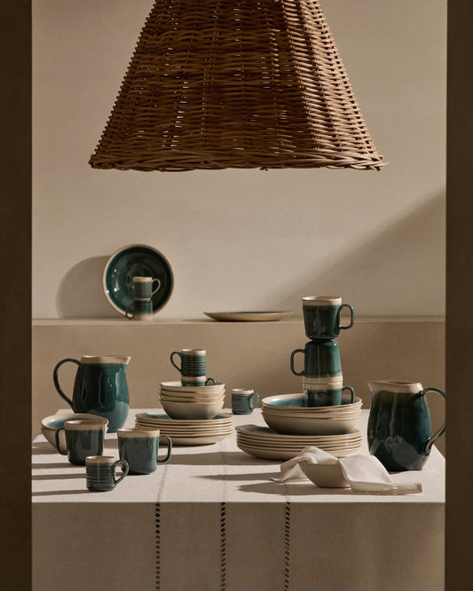 Grande tasse Sanet en céramique bleue et blanche