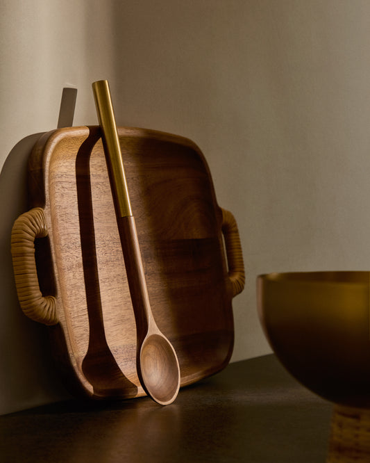 Spatule de cuisine ronde Sataya en bois d'acacia FSC 100%