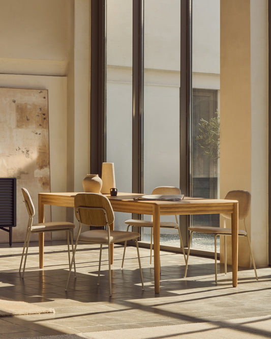 Table extensible Lenon placage et bois de chêne FSC MIX Credit natural 160(200)x90 cm