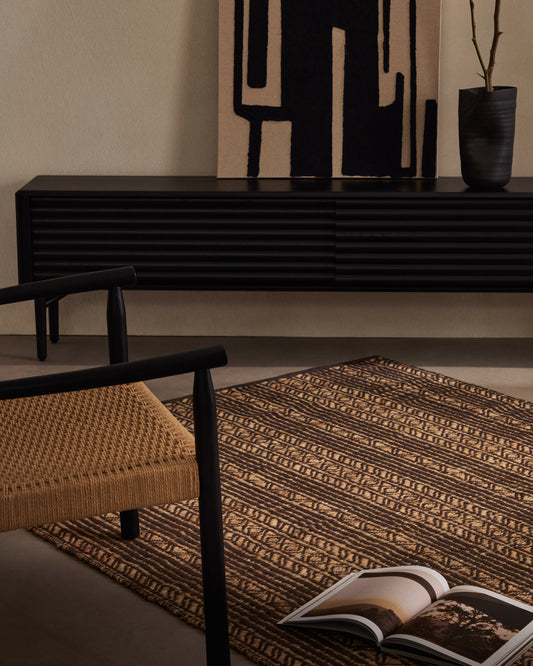 Tapis Sinta jacquard en jute marron 200 x 300 cm