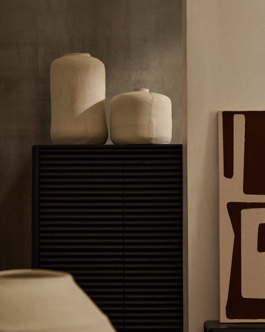 Vase Serina en papier mâché blanc 34 cm