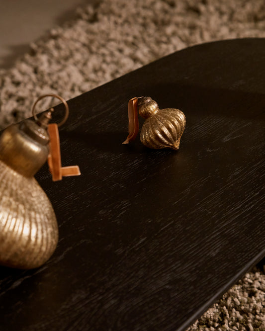 Set de 4 pièces de décoration à suspendre Raj en verre recyclé doré 8 cm