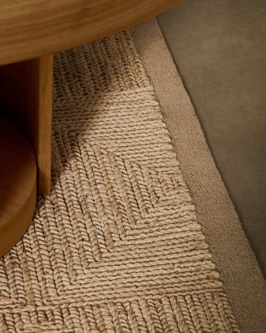 Tapis Sicali en jute blanc 160 x 230 cm